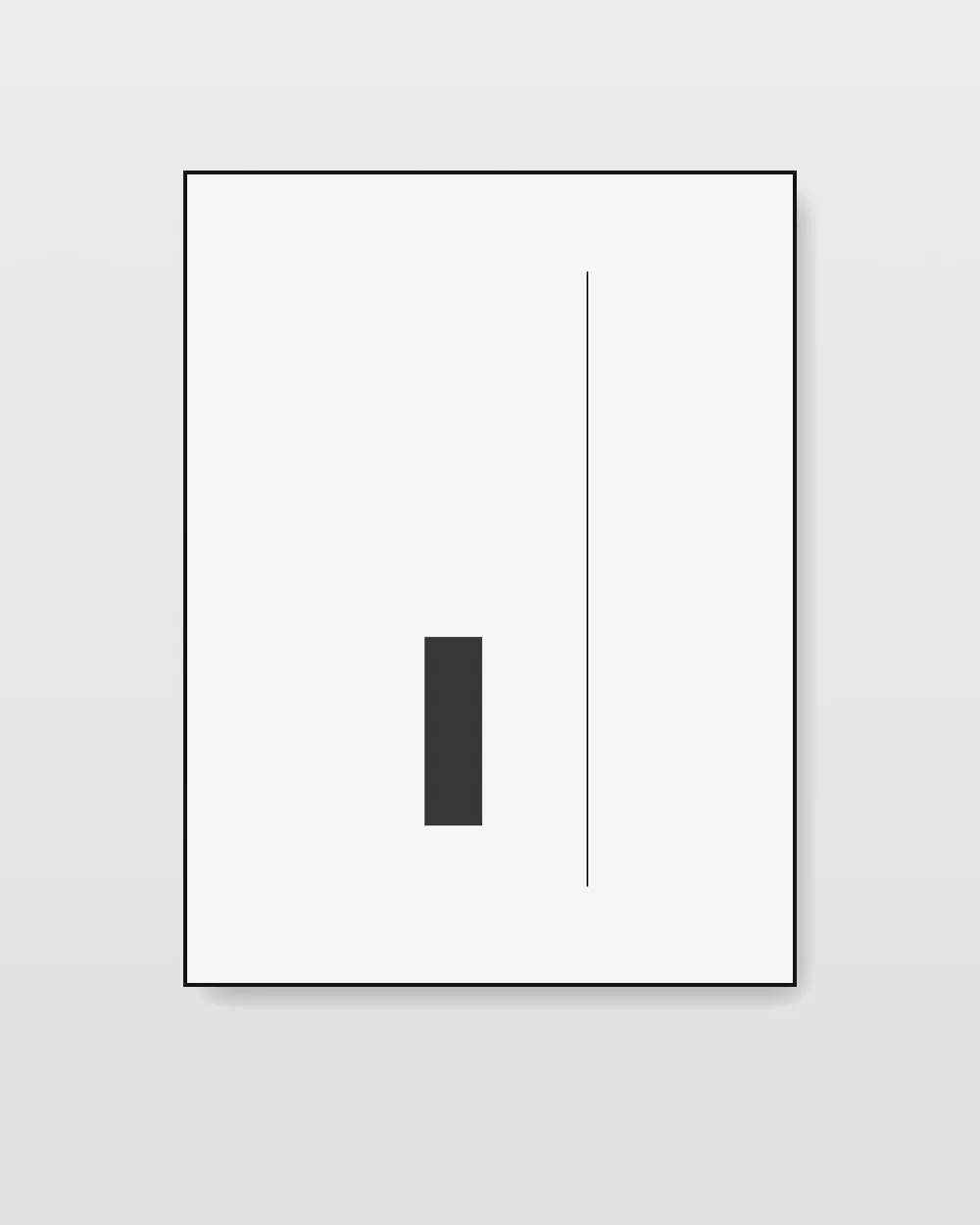 Minimalist abstract painting example in monochrome