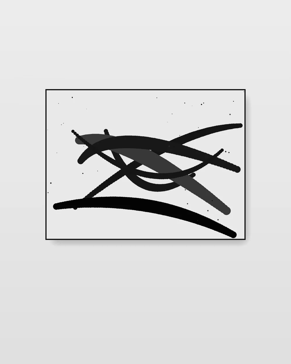 Undertow Plane, an original abstract expressionism abstract painting in high-contrast black and white